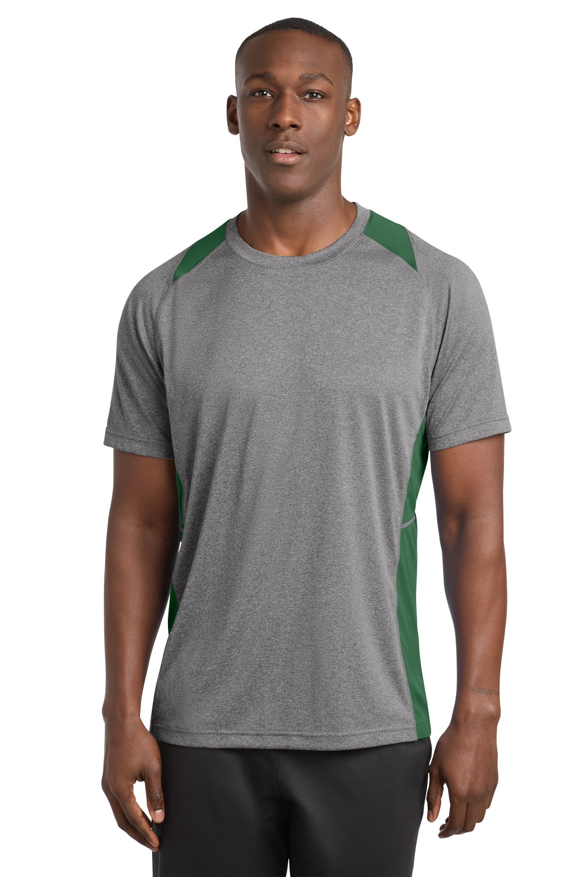 Sport-Tek Heather Colorblock Contender Tee. ST361 (Choose Your Design)