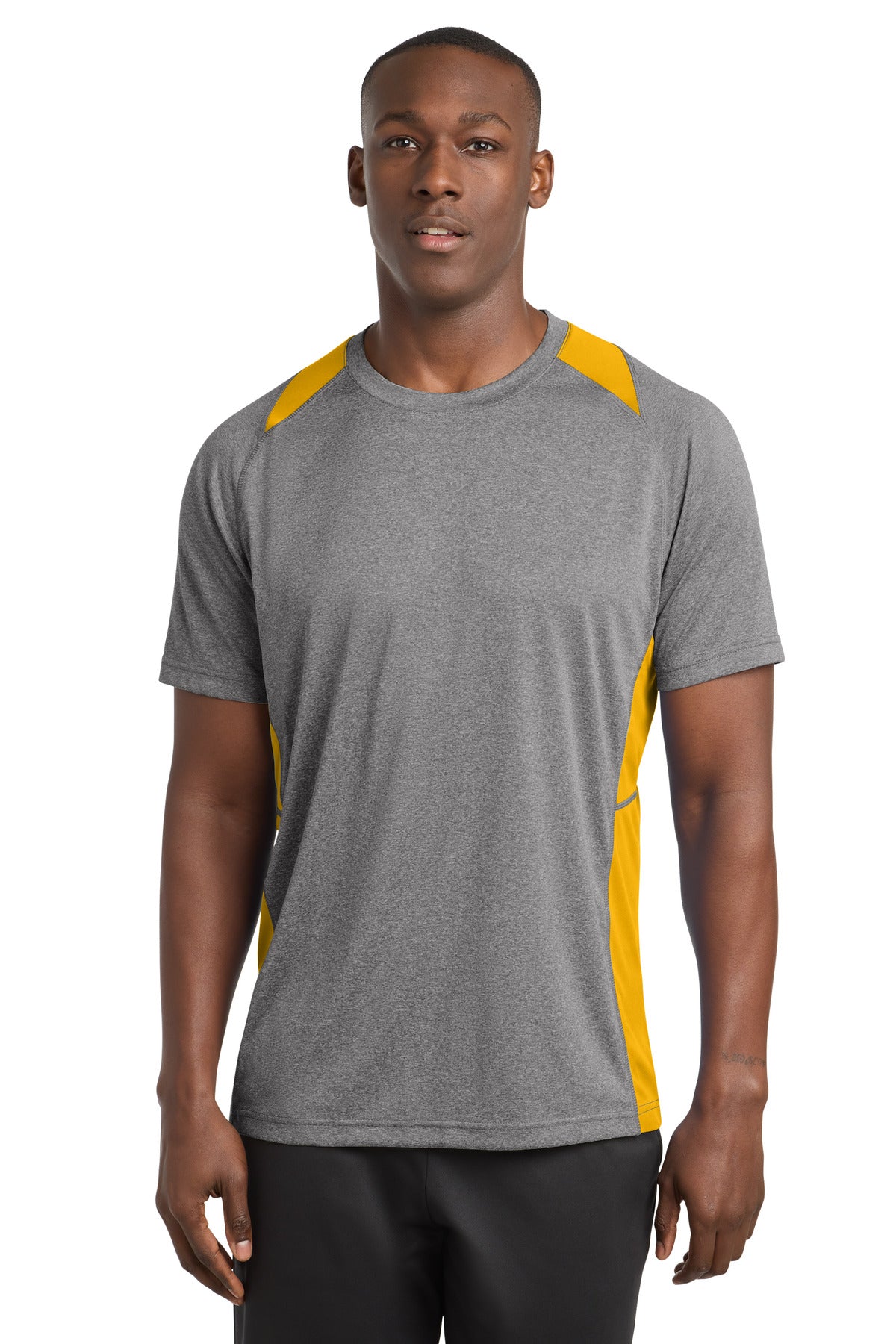 Sport-Tek Heather Colorblock Contender Tee. ST361 (Choose Your Design)