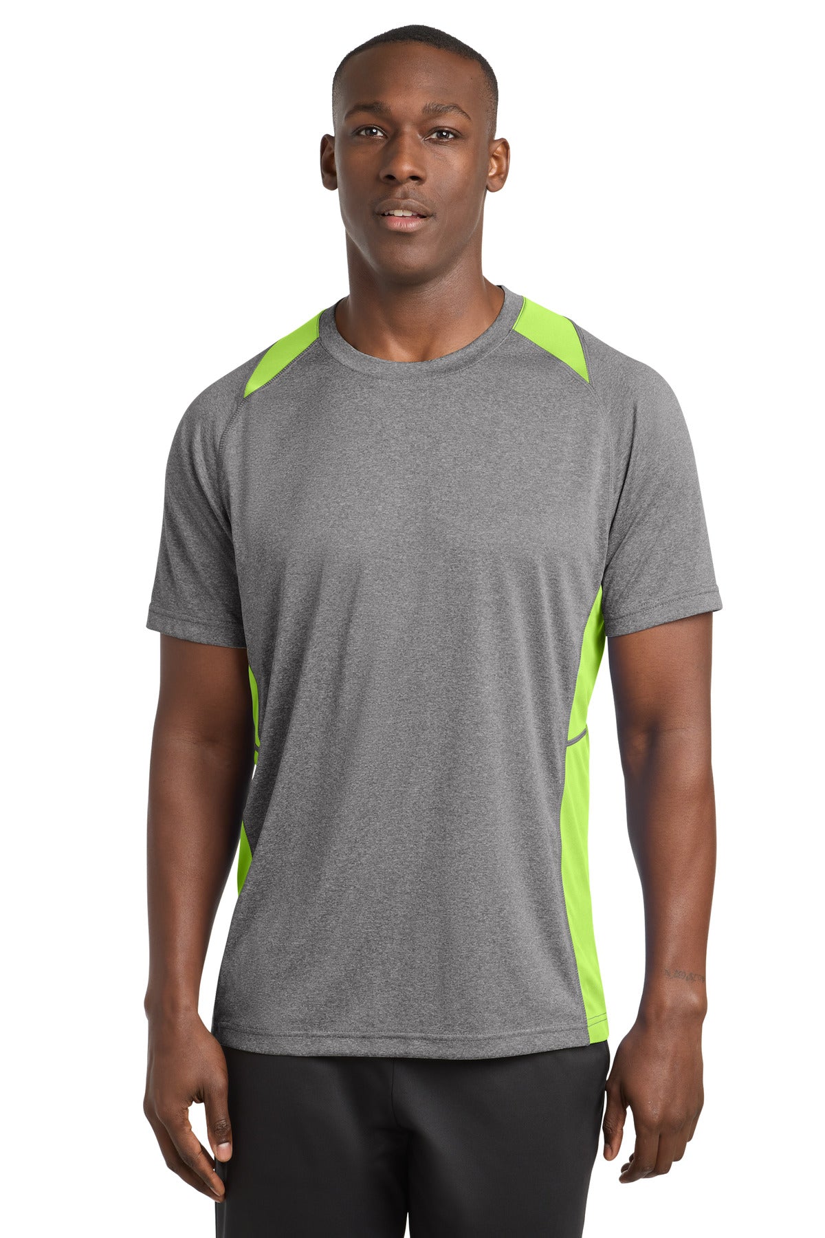 Sport-Tek Heather Colorblock Contender Tee. ST361 (Choose Your Design)