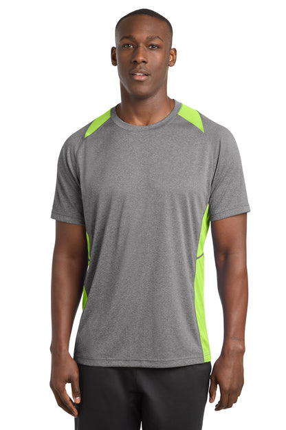Sport-Tek Heather Colorblock Contender Tee. ST361 (Choose Your Design)