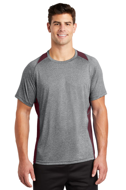 Sport-Tek Heather Colorblock Contender Tee. ST361 (Choose Your Design)