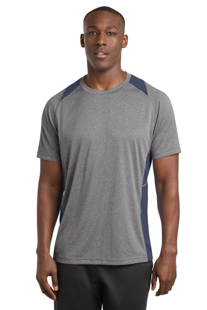 Sport-Tek Heather Colorblock Contender Tee. ST361 (Choose Your Design)