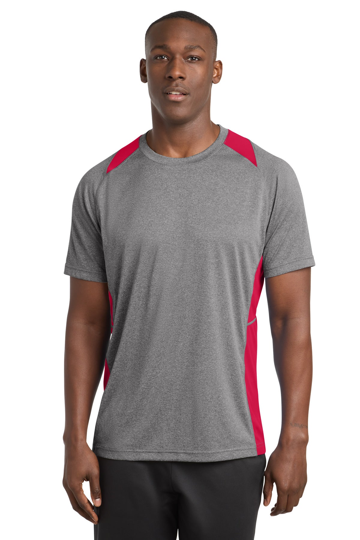 Sport-Tek Heather Colorblock Contender Tee. ST361 (Choose Your Design)