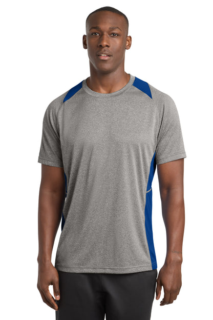 Sport-Tek Heather Colorblock Contender Tee. ST361 (Choose Your Design)