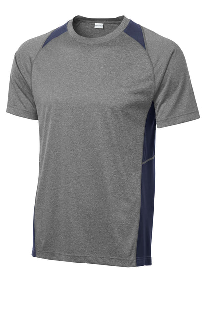 Sport-Tek Heather Colorblock Contender Tee. ST361 (Choose Your Design)