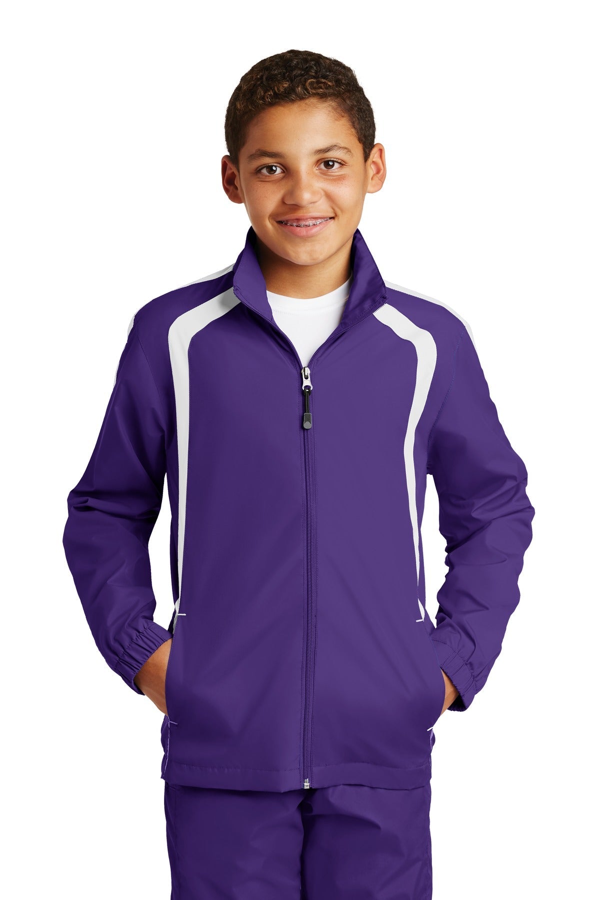 Sport-Tek Youth Colorblock Raglan Jacket. YST60 (Choose Your Logo)