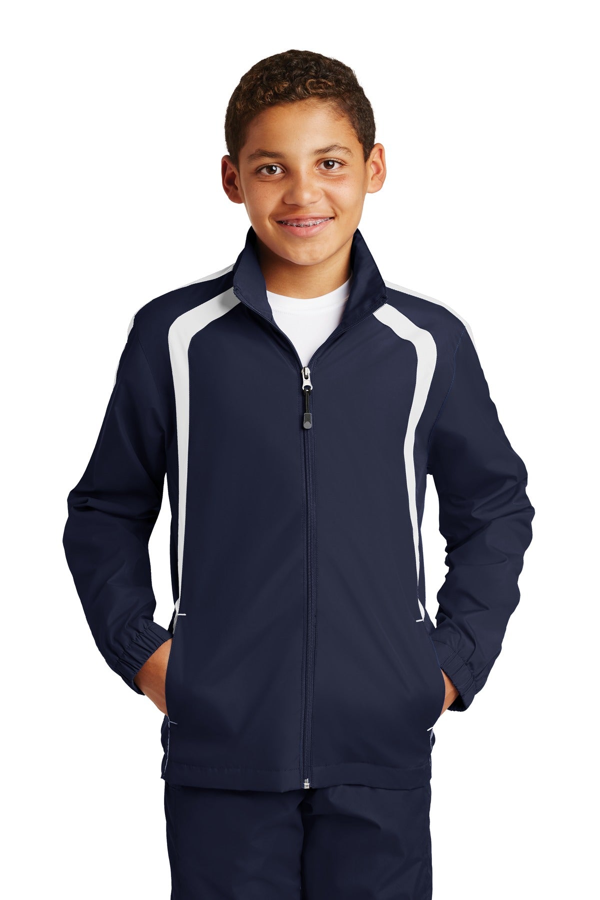 Sport-Tek Youth Colorblock Raglan Jacket. YST60 (Choose Your Logo)