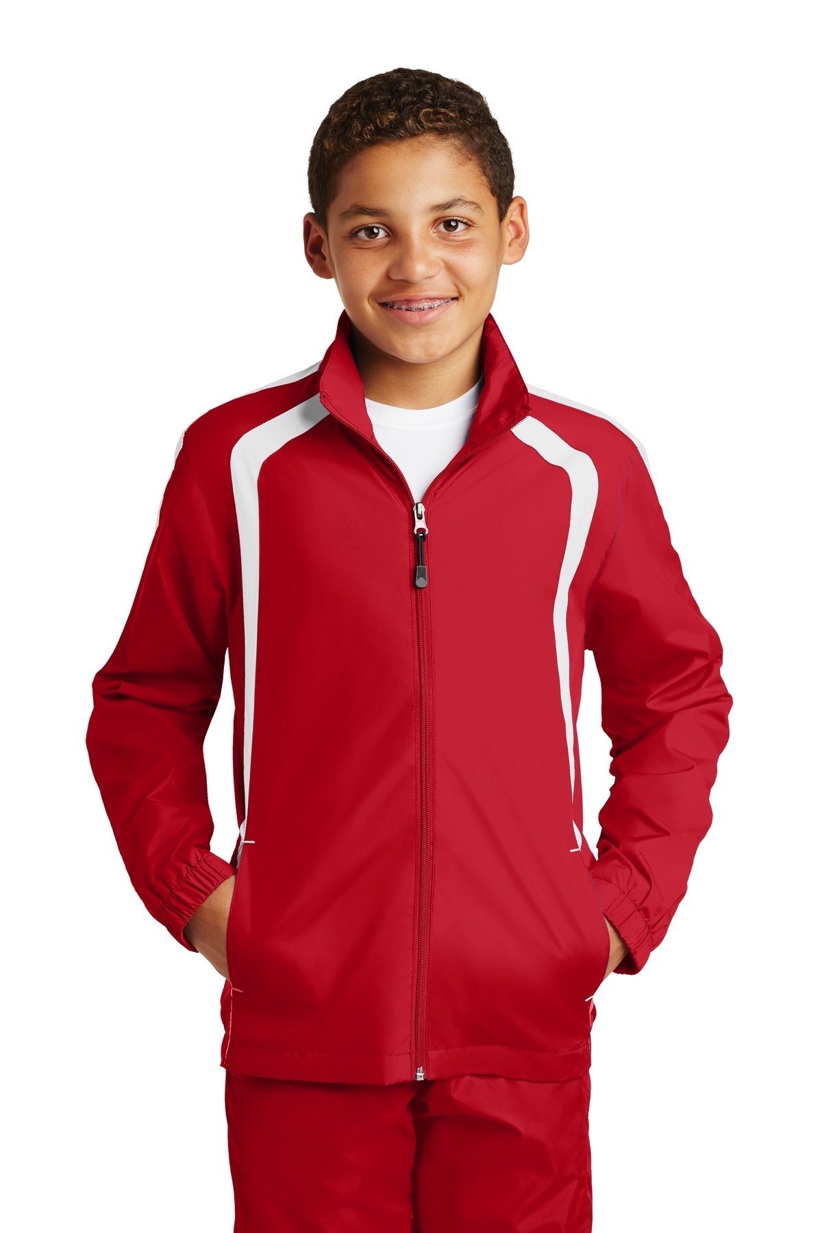 Sport-Tek Youth Colorblock Raglan Jacket. YST60 (Choose Your Logo)