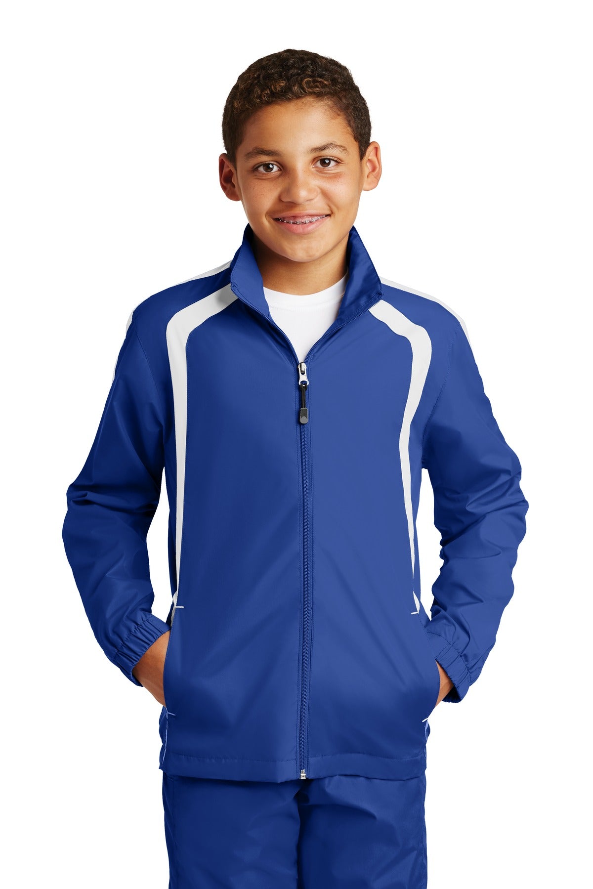 Sport-Tek Youth Colorblock Raglan Jacket. YST60 (Choose Your Logo)