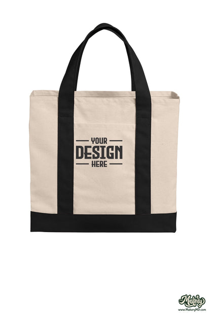 Port Authority Cotton Canvas Two-Tone Tote. BG429 (Choose Your Design)