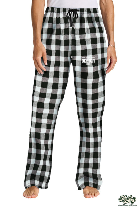 District Women's Flannel Plaid Pant. DT2800 (Choose Your Design)