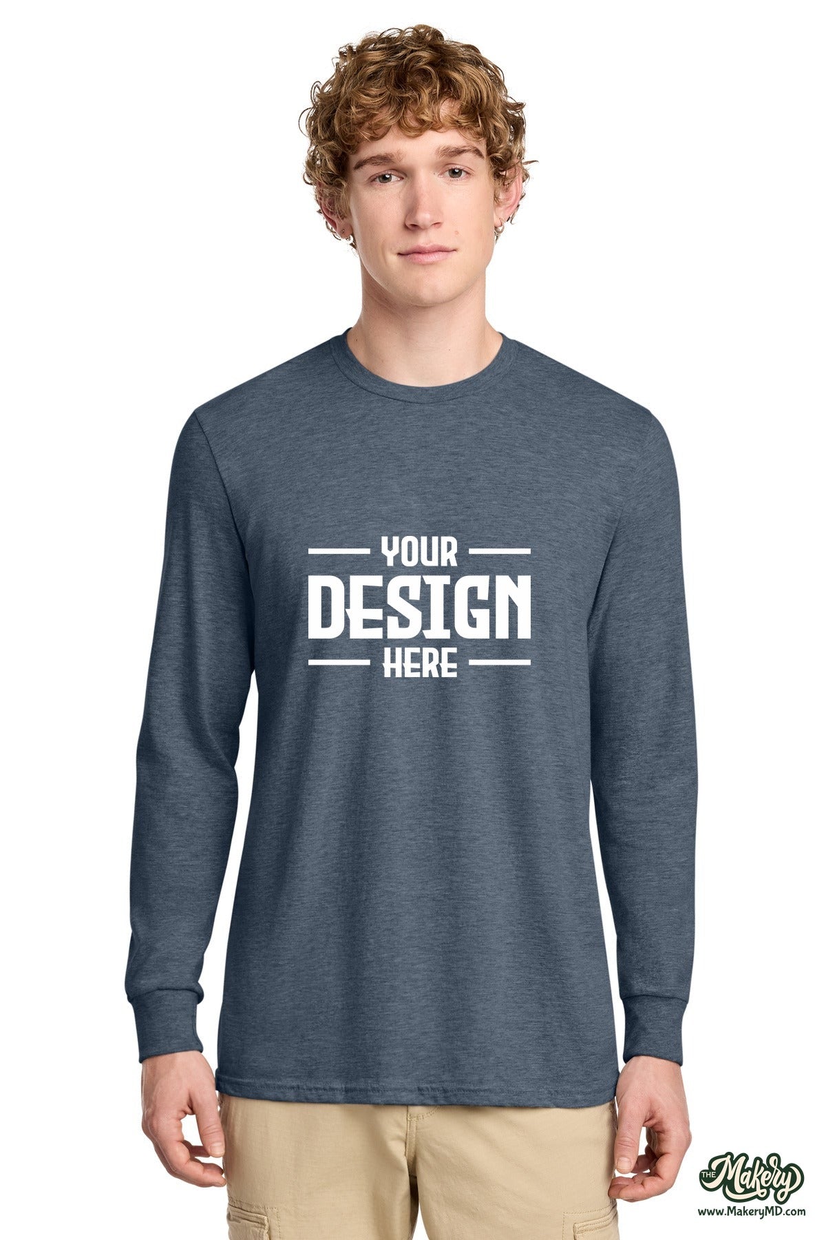 District Perfect Blend CVC Long Sleeve Tee. DT109 (Choose Your Design)