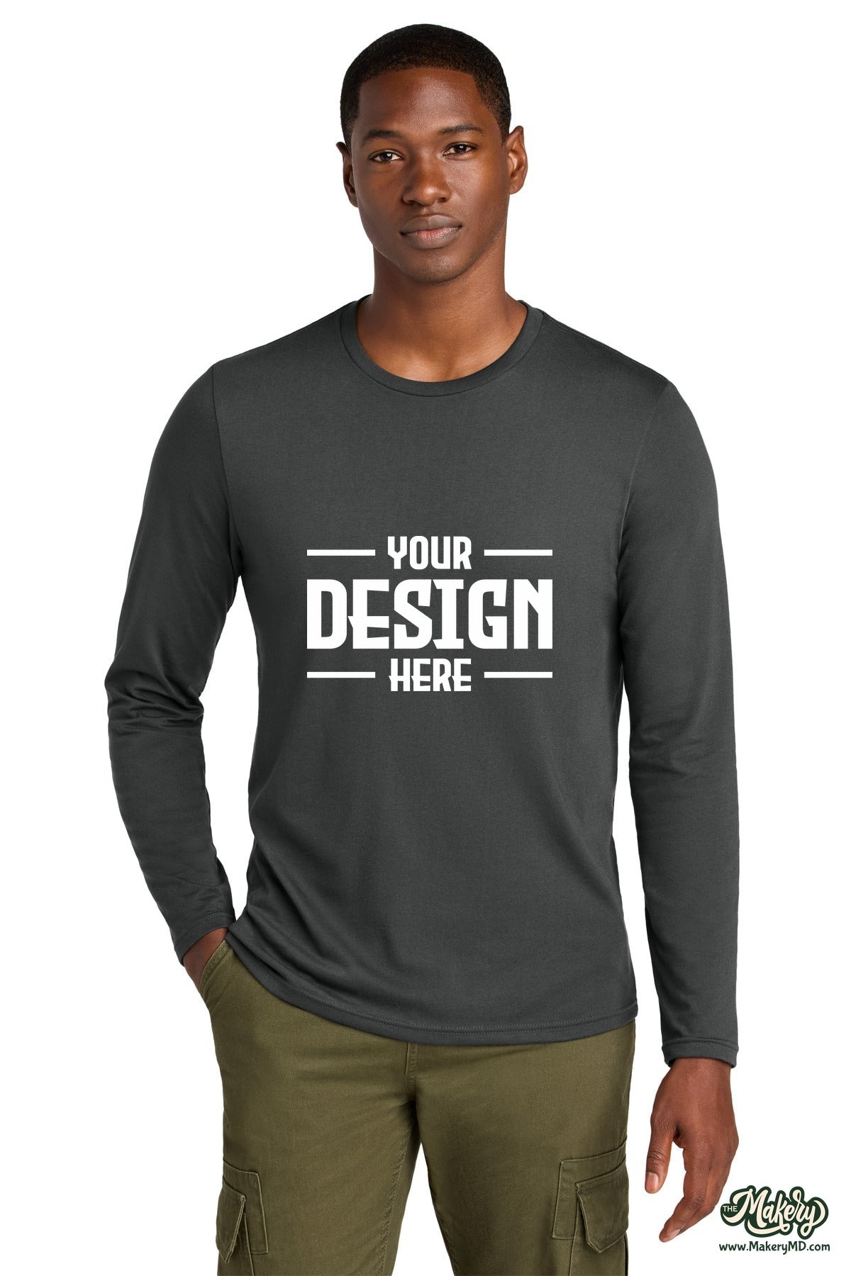 District Perfect Weight CVC Long Sleeve Tee. DT185 (Choose Your Design)