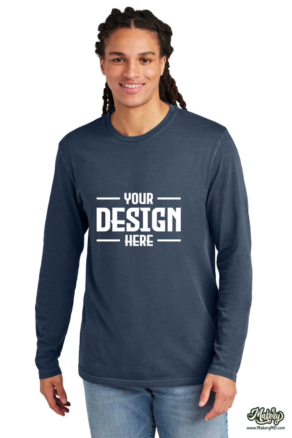 District Wash Long Sleeve Tee. DT2103 (Choose Your Design)
