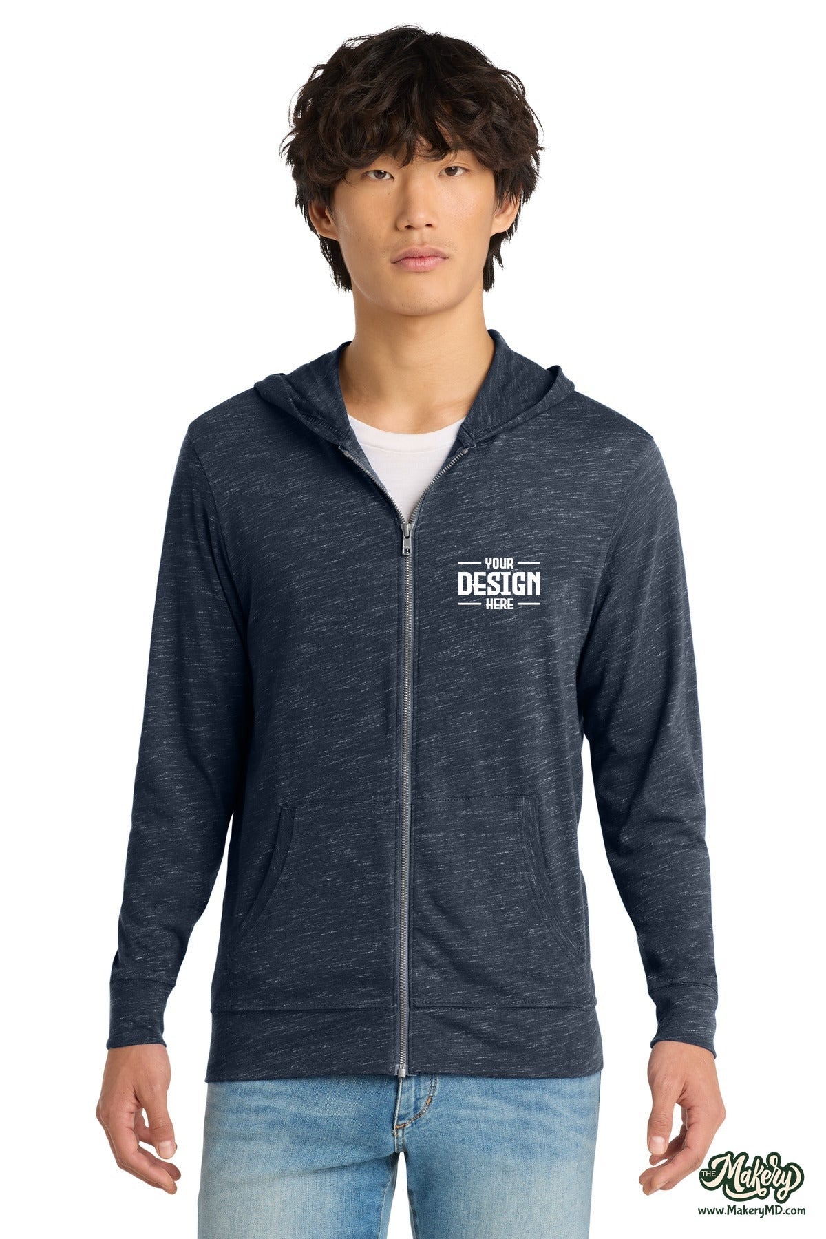 District Medal Full-Zip Hoodie. DT565 (Choose Your Design)
