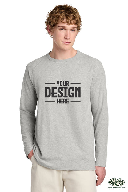 District Featherweight French Terry Long Sleeve Crewneck. DT572 (Choose Your Design)
