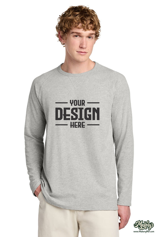 District Featherweight French Terry Long Sleeve Crewneck. DT572 (Choose Your Design)