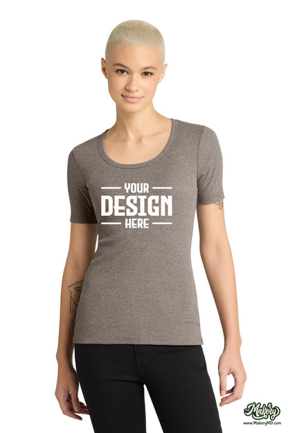 District Women's V.I.T.Rib Scoop Neck Tee. DT6020 (Choose Your Design)