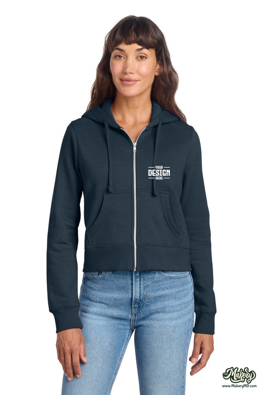 District Women's V.I.T. Fleece Full-Zip Hoodie. DT6103 (Choose Your Design)