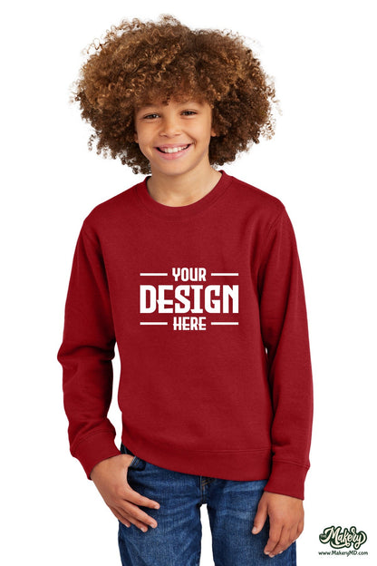 District Youth V.I.T. Fleece Crew. DT6104Y (Choose Your Design)