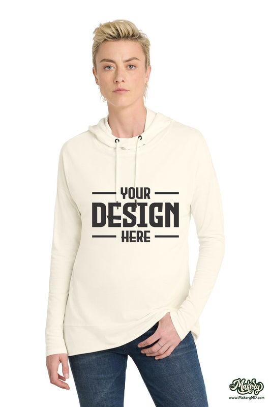 District Women's Featherweight French Terry Hoodie. DT671 (Choose Your Design)