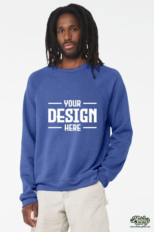 BELLA+CANVAS Unisex Sponge Fleece Raglan Sweatshirt. BC3901 (Choose Your Design)
