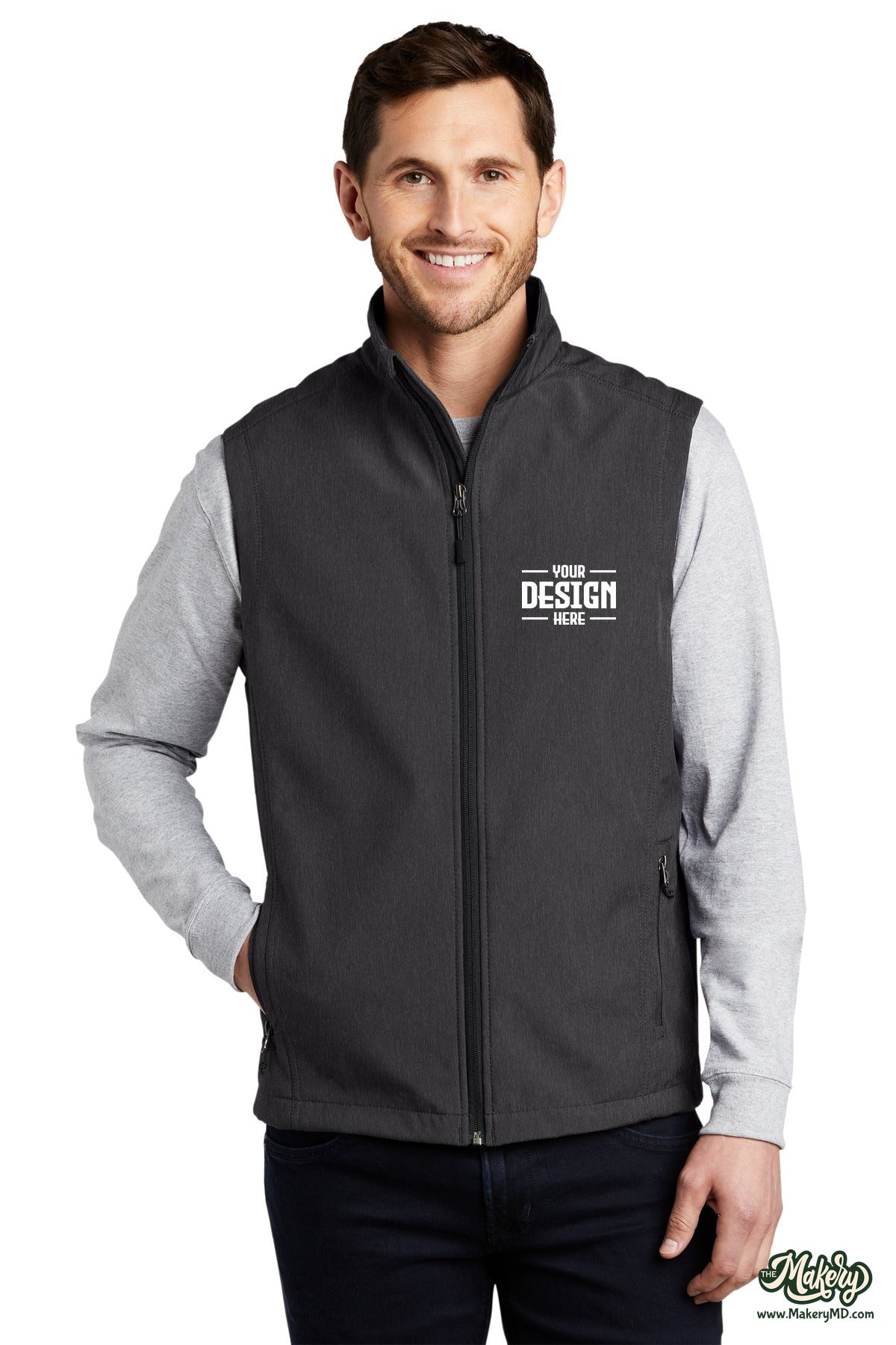 Port Authority Core Soft Shell Vest. J325 (Choose Your Design)