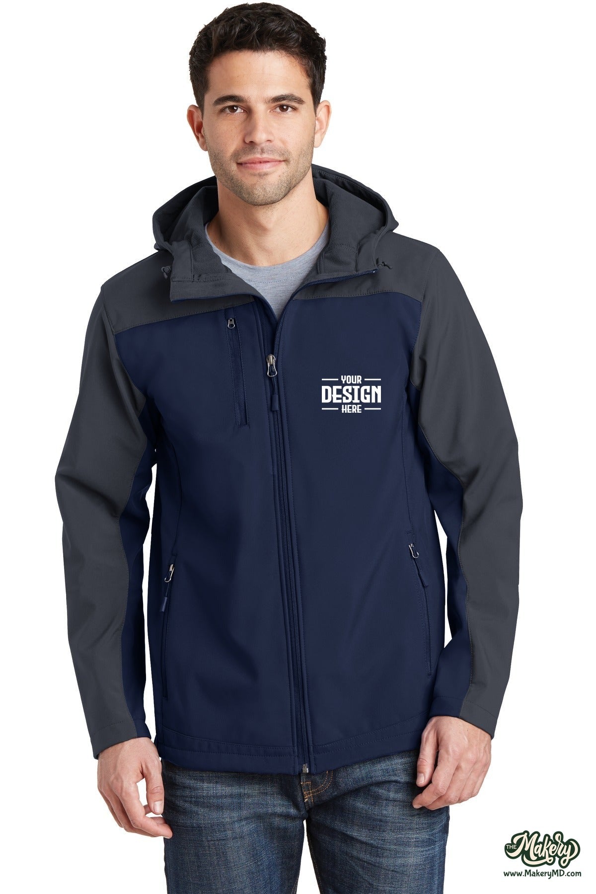 Port Authority Hooded Core Soft Shell Jacket. J335 (Choose Your Design)