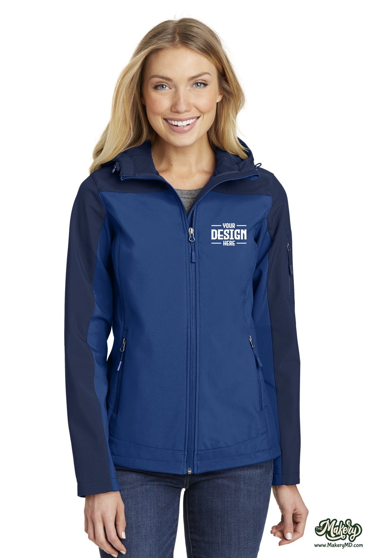 Port Authority Ladies Hooded Core Soft Shell Jacket. L335 (Choose Your Design)