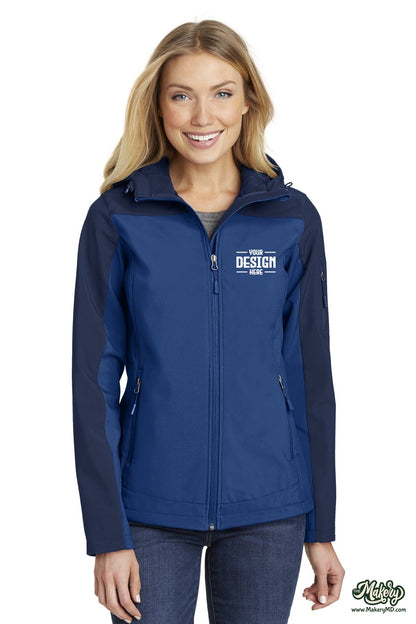 Port Authority Ladies Hooded Core Soft Shell Jacket. L335 (Choose Your Design)