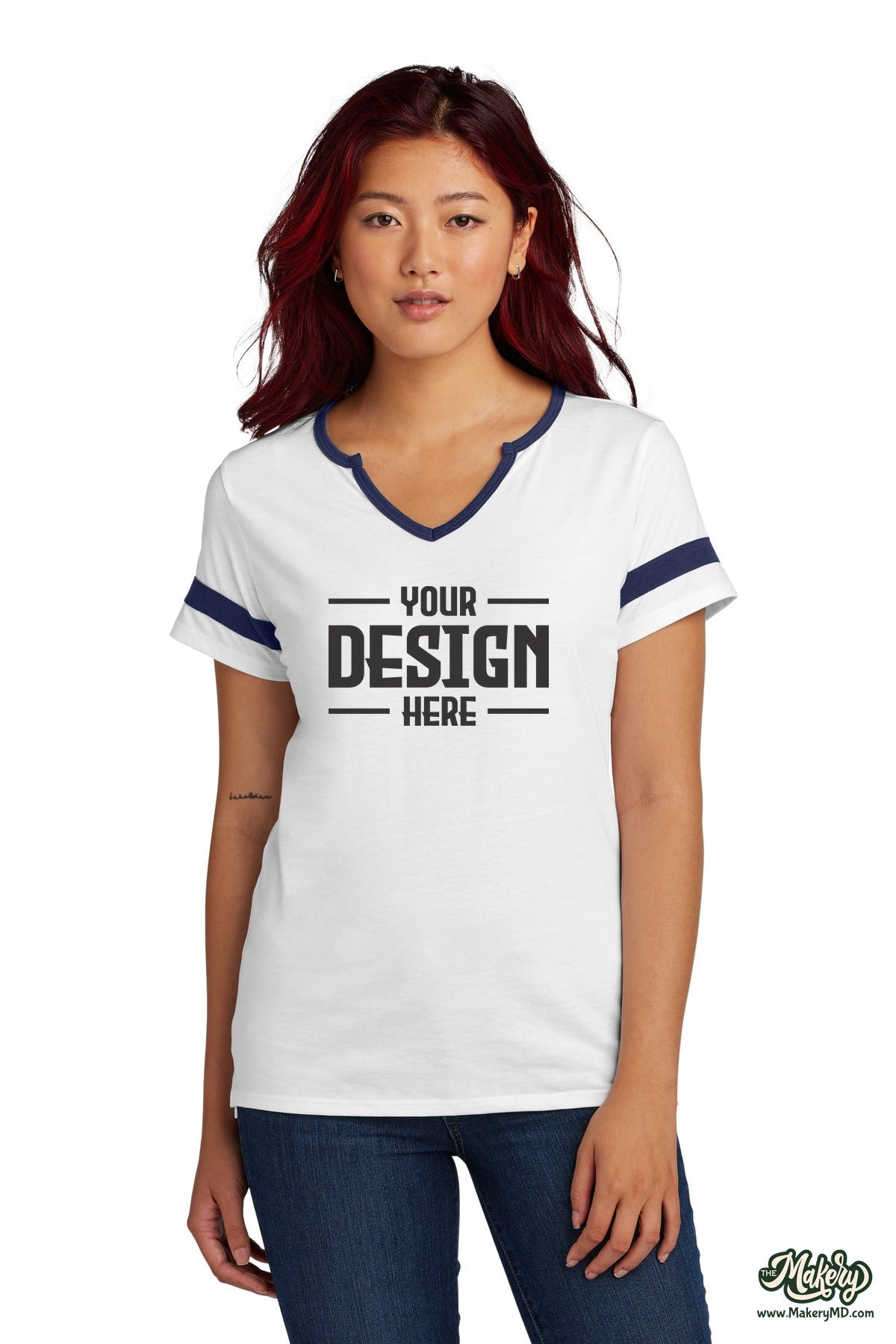 Sport-Tek Women's Halftime Notch Neck Tee. LST6041 (Choose Your Design)