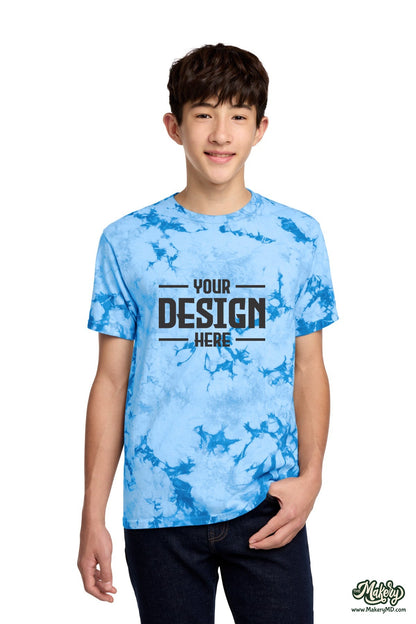 Port & Co Youth Crystal Tie-Dye Tee. PC145Y (Choose Your Design)