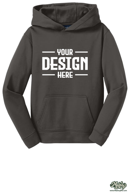 Sport-Tek Youth Sport-Wick Fleece Hooded Pullover. YST244 (Choose Your Design)