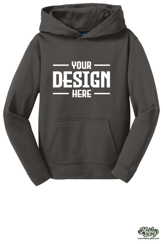 Sport-Tek Youth Sport-Wick Fleece Hooded Pullover. YST244 (Choose Your Design)