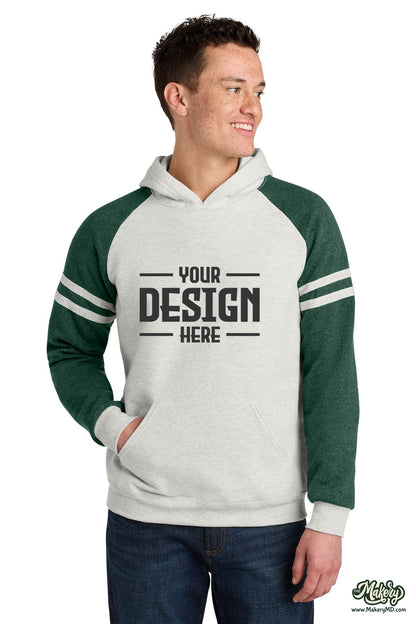 Jerzees Unisex NuBlend Varsity Colorblock Hooded Sweatshirt. 97C (Choose Your Design)