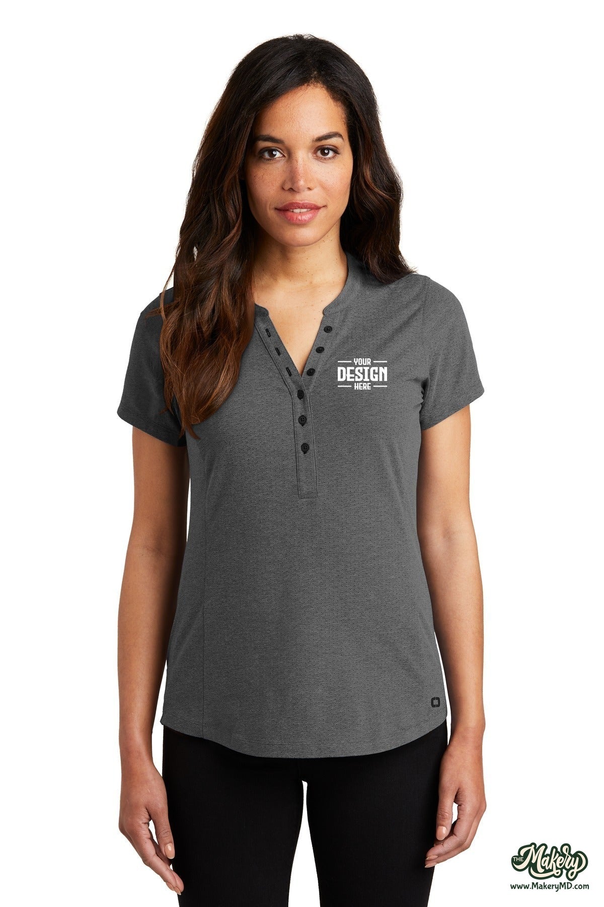 OGIO Ladies Tread Henley. LOG136 (Choose Your Design)