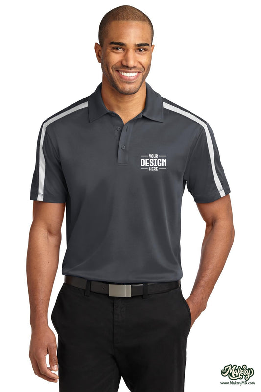 Port Authority Silk Touch Performance Colorblock Stripe Polo. K547 (Choose Your Design)