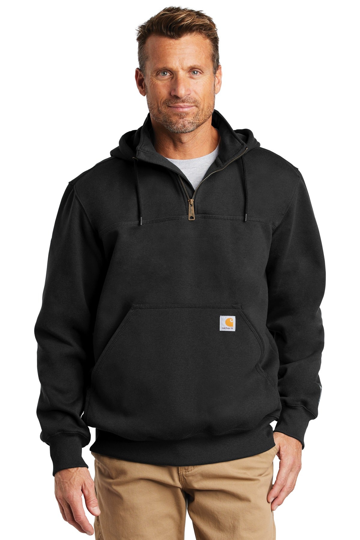 Carhartt Rain Defender  Paxton Heavyweight Hooded Zip Mock Sweatshirt. CT100617 (Ink)