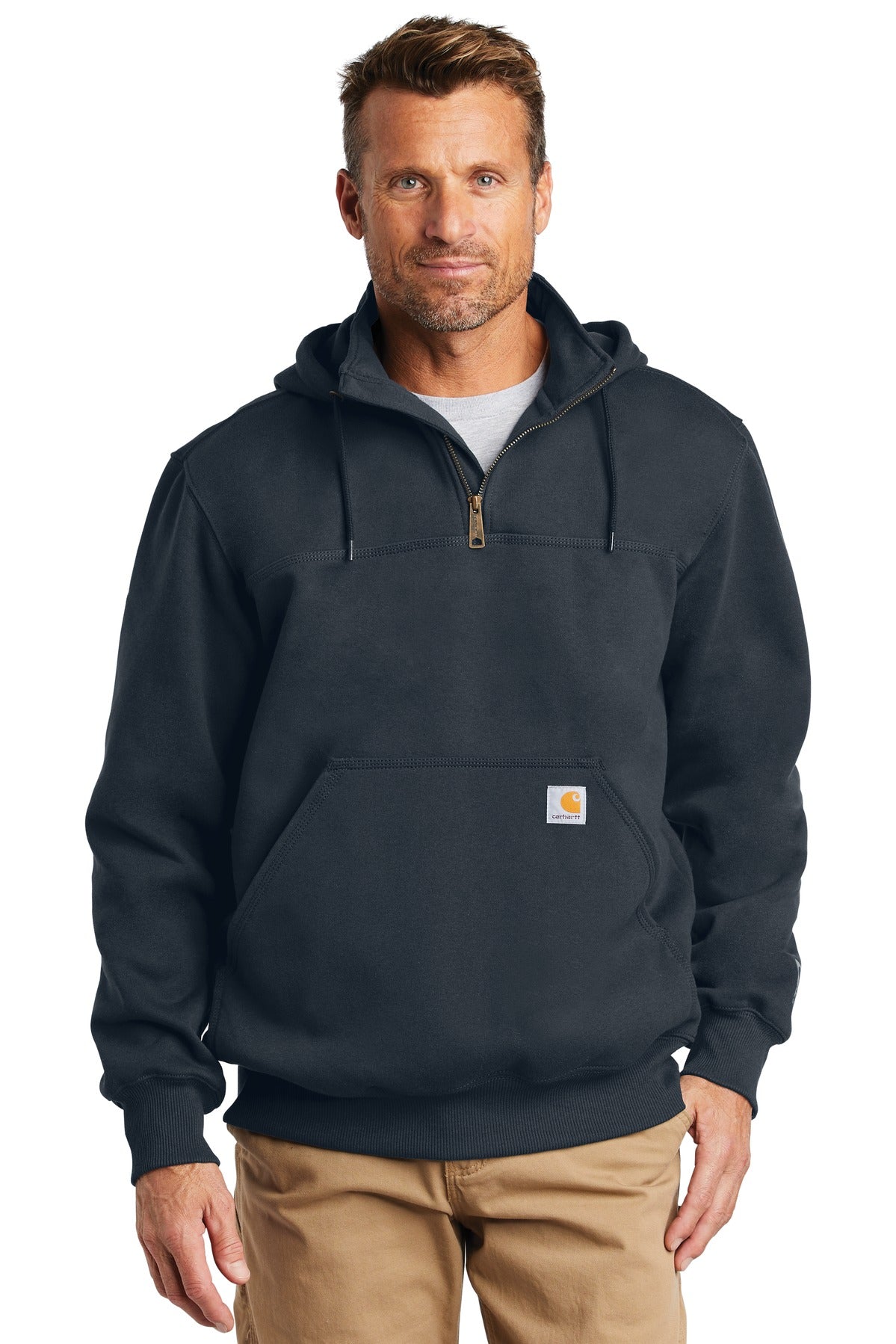 Carhartt Rain Defender  Paxton Heavyweight Hooded Zip Mock Sweatshirt. CT100617 (Ink)