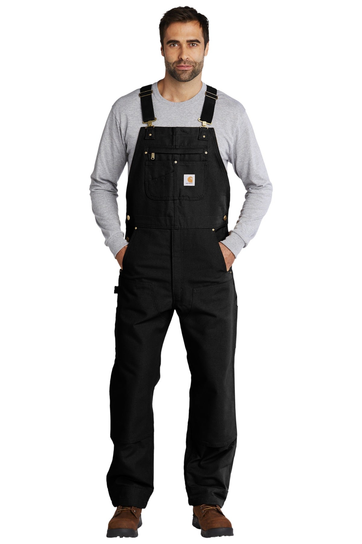 Carhartt Duck Unlined Bib Overalls. CT102776 (Embroidery)