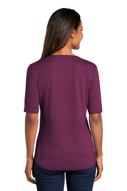 Port Authority  Ladies Stretch Heather Open Neck Top  LK583 (Ink)