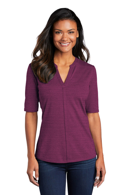 Port Authority  Ladies Stretch Heather Open Neck Top  LK583 (Ink)
