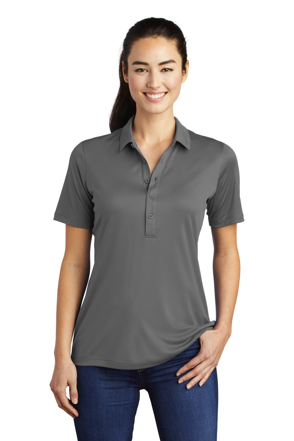 Sport-Tek Ladies Posi-UV  Pro Polo.  LST520 (Ink)