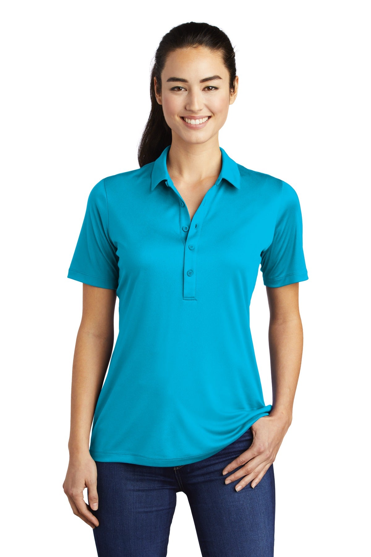 Sport-Tek Ladies Posi-UV  Pro Polo.  LST520 (Ink)