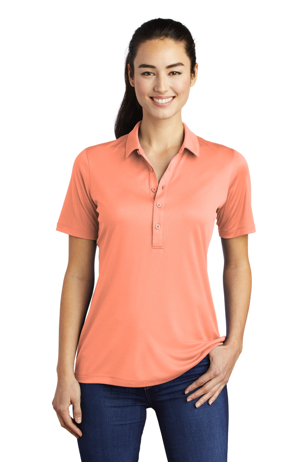 Sport-Tek Ladies Posi-UV  Pro Polo.  LST520 (Ink)