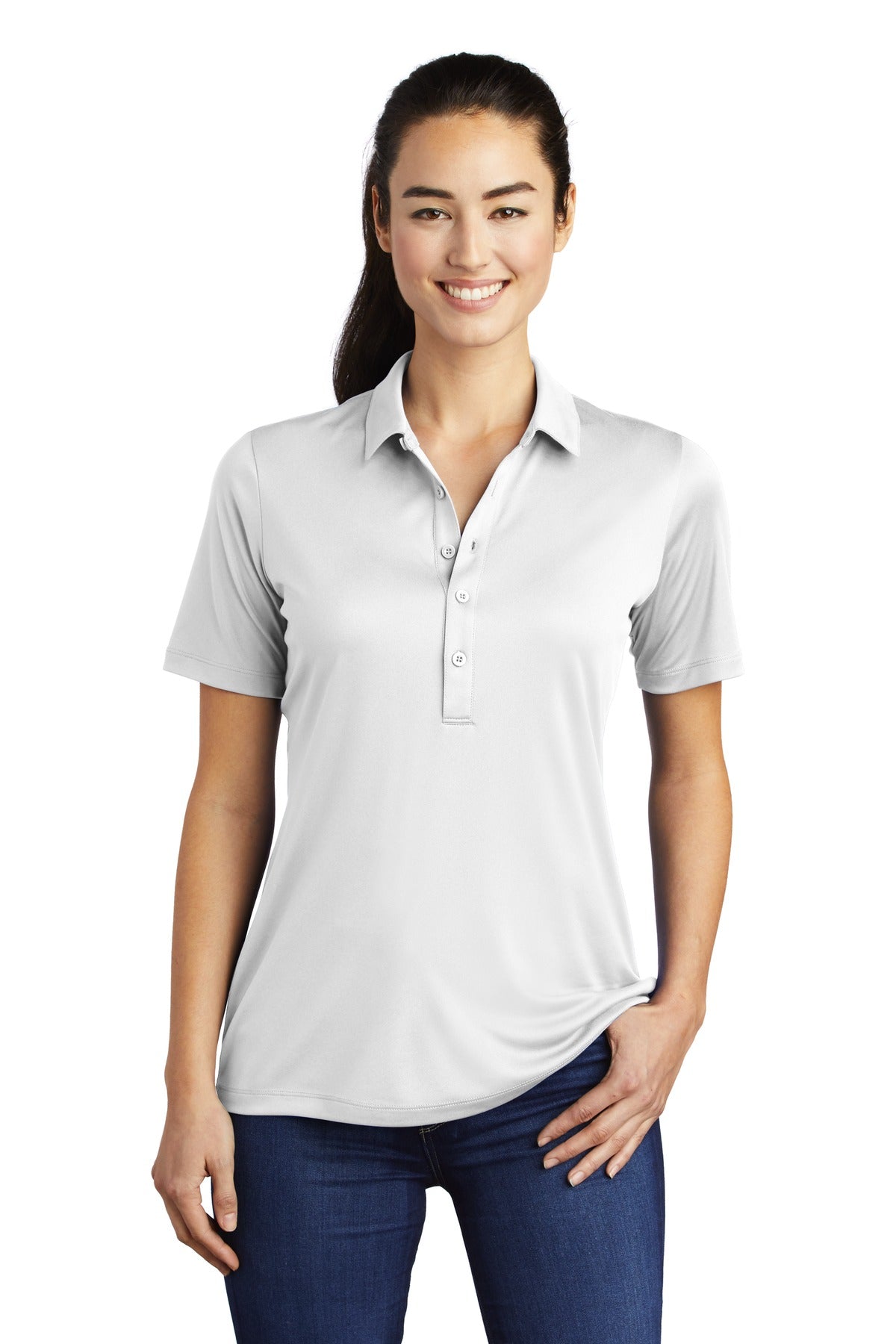 Sport-Tek Ladies Posi-UV  Pro Polo.  LST520 (Ink)