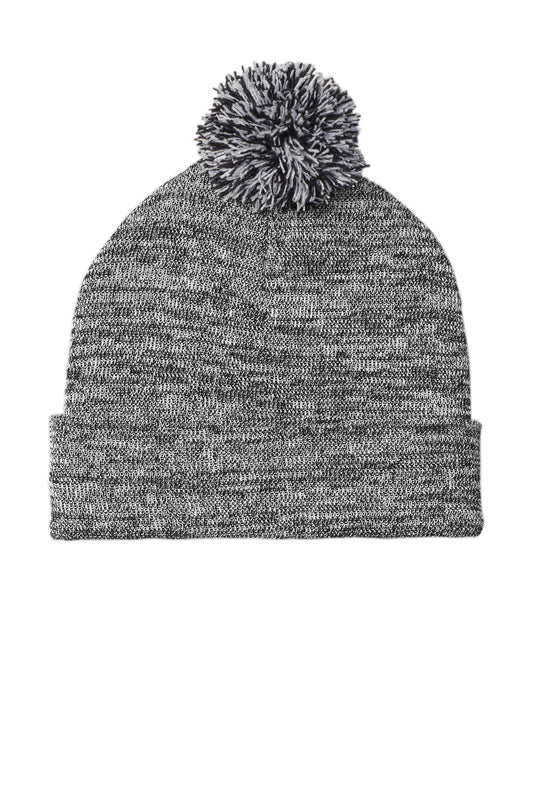 Sport-Tek  Heather Pom Pom Beanie STC41